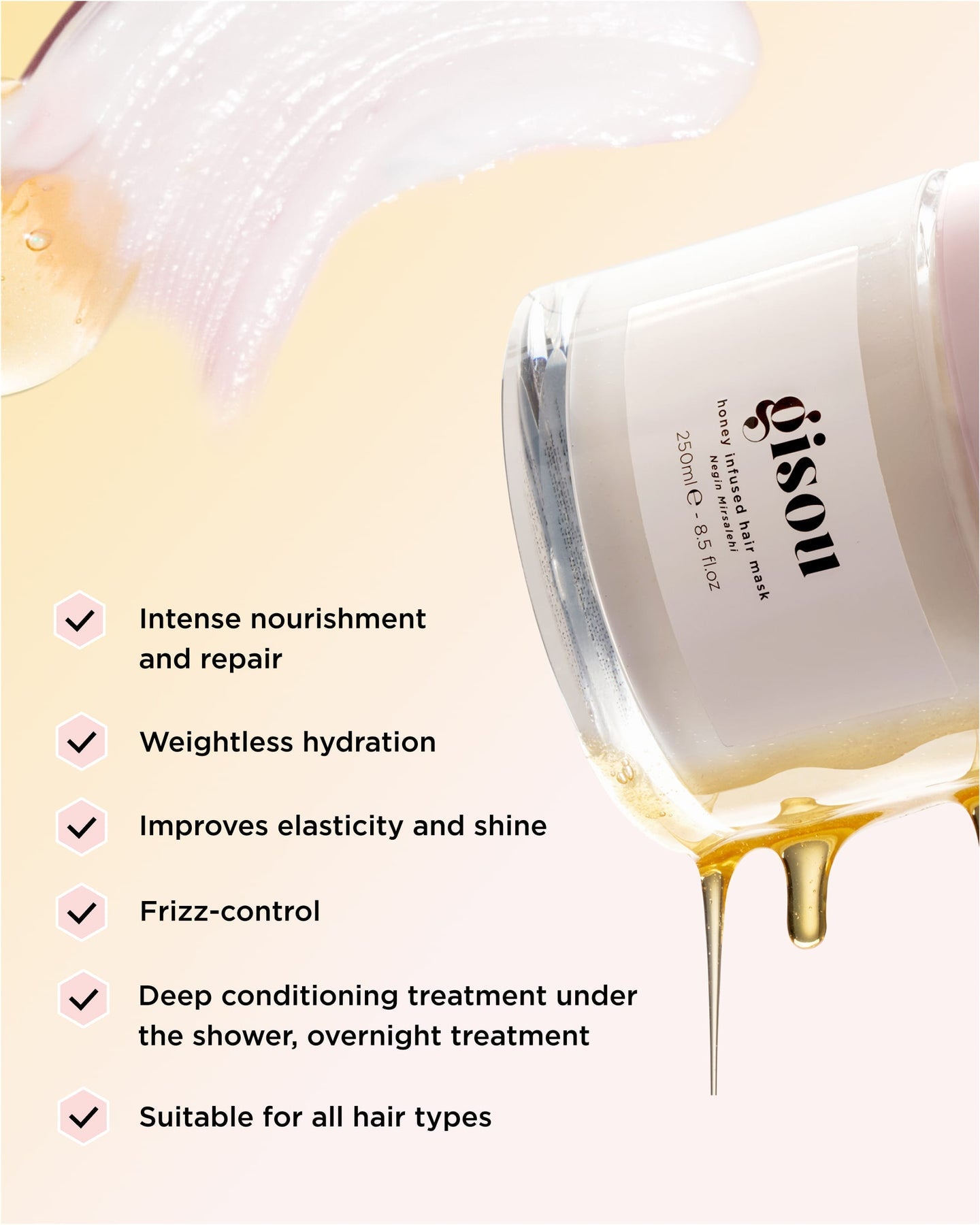 Honig-aufgepumpte Haarmaske